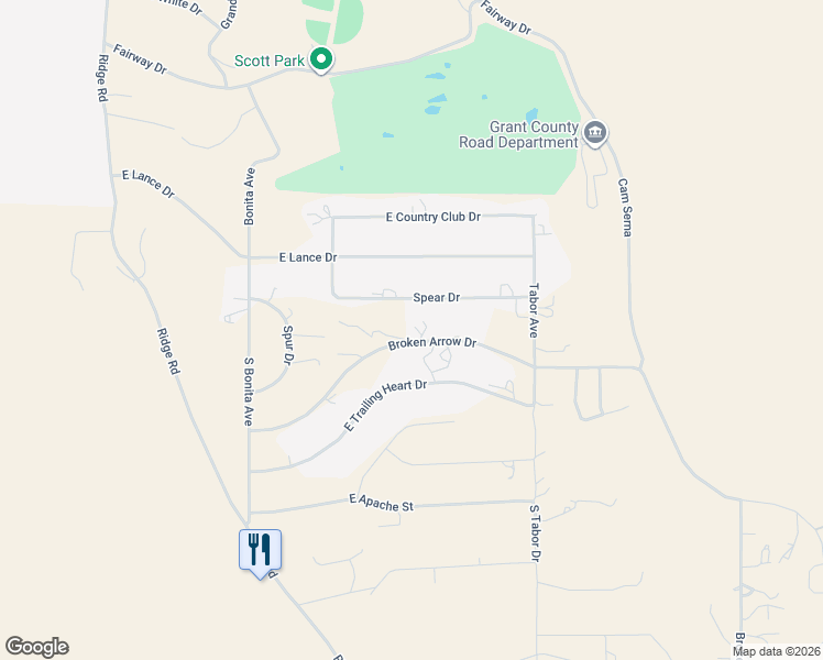 map of restaurants, bars, coffee shops, grocery stores, and more near 701 Spear Drive in Silver City