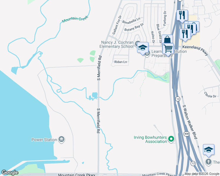 map of restaurants, bars, coffee shops, grocery stores, and more near 6000 Sportsmans Parkway in Dallas