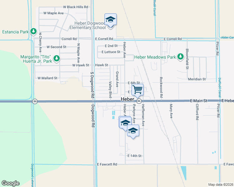 map of restaurants, bars, coffee shops, grocery stores, and more near 47 Crane Ct in Heber