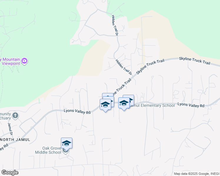 map of restaurants, bars, coffee shops, grocery stores, and more near 14550 Skyline Truck Trail in Jamul