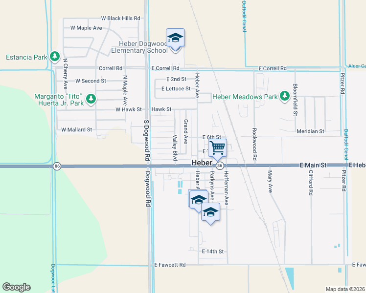 map of restaurants, bars, coffee shops, grocery stores, and more near 27-47 Crane Ct in Heber