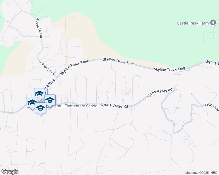 map of restaurants, bars, coffee shops, grocery stores, and more near 14758 Lyons Valley Road in Jamul