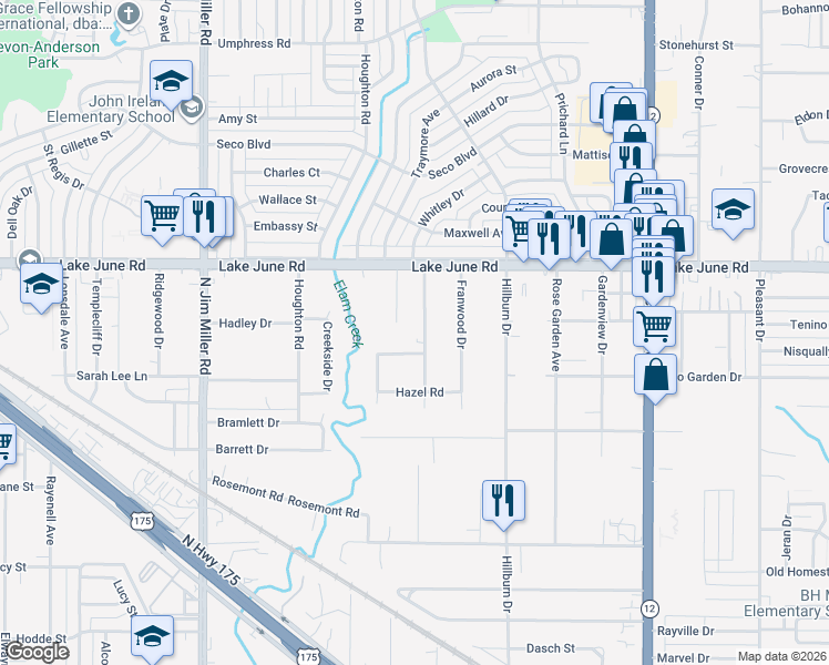 map of restaurants, bars, coffee shops, grocery stores, and more near 1138 Carbona Drive in Dallas