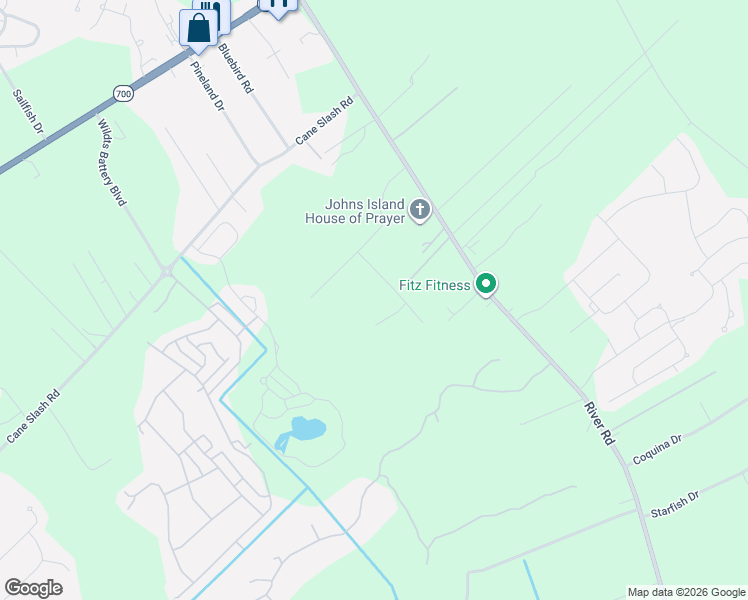 map of restaurants, bars, coffee shops, grocery stores, and more near 2877 Ardwick Road in Johns Island