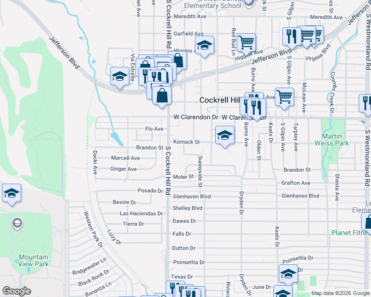 map of restaurants, bars, coffee shops, grocery stores, and more near 4200 Kernack Street in Dallas
