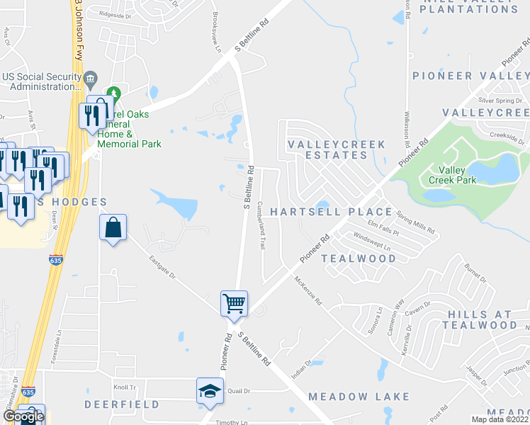 map of restaurants, bars, coffee shops, grocery stores, and more near 14105 Golden Pass Road in Mesquite