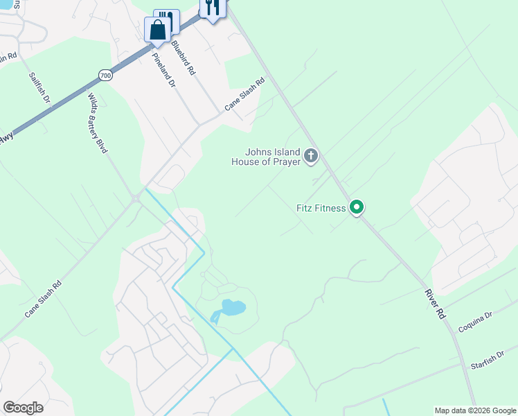 map of restaurants, bars, coffee shops, grocery stores, and more near 2877 Ardwick Road in Johns Island
