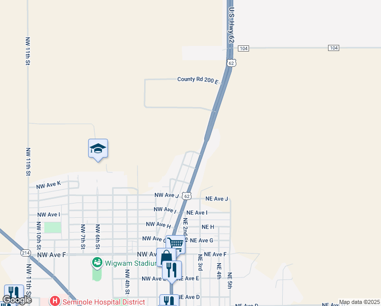 map of restaurants, bars, coffee shops, grocery stores, and more near 1301 Magnolia in Seminole