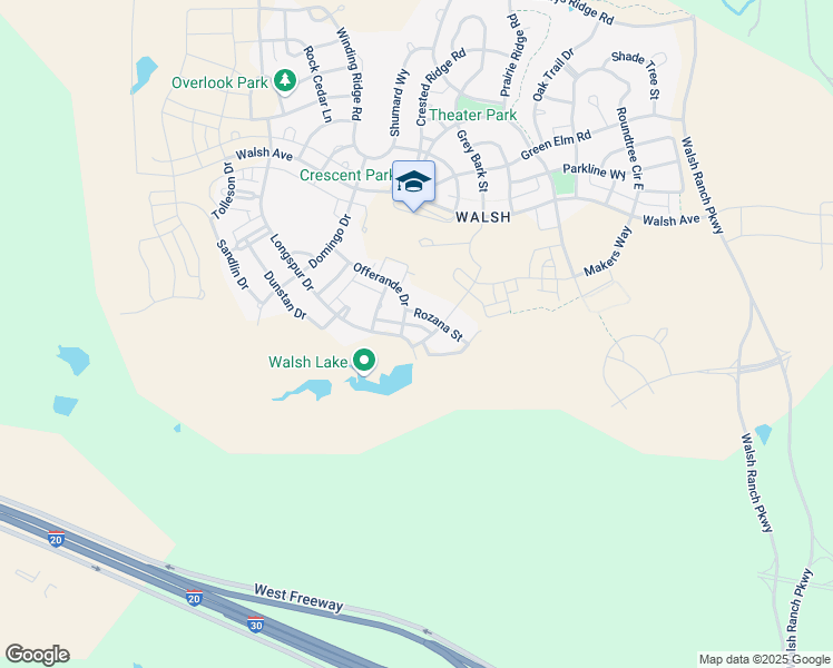 map of restaurants, bars, coffee shops, grocery stores, and more near 2453 Longspur Drive in Aledo