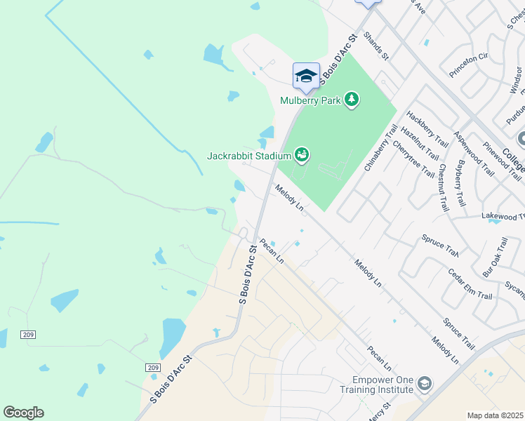 map of restaurants, bars, coffee shops, grocery stores, and more near 13200 South Bois D Arc Street in Forney