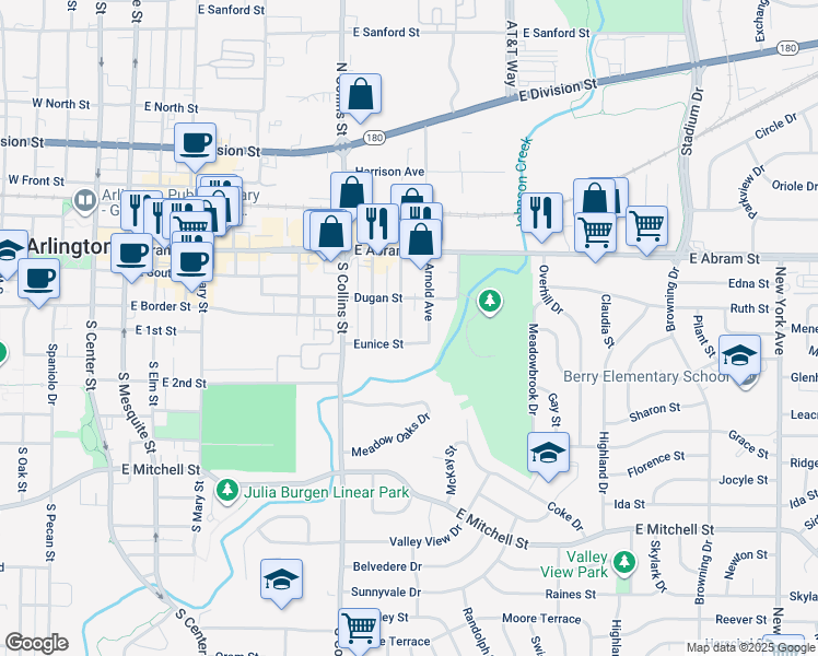 map of restaurants, bars, coffee shops, grocery stores, and more near 315 Broadmoor Avenue in Arlington
