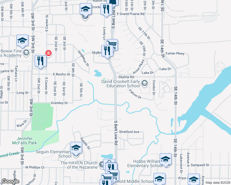map of restaurants, bars, coffee shops, grocery stores, and more near 964 South Belt Line Road in Grand Prairie