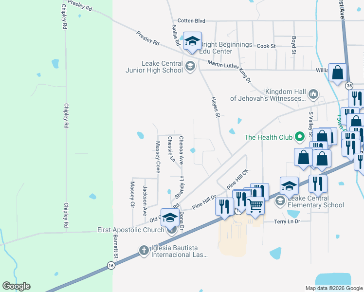 map of restaurants, bars, coffee shops, grocery stores, and more near 410 Chenoa Avenue in Carthage
