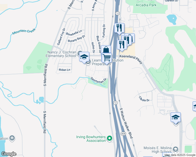 map of restaurants, bars, coffee shops, grocery stores, and more near in Dallas