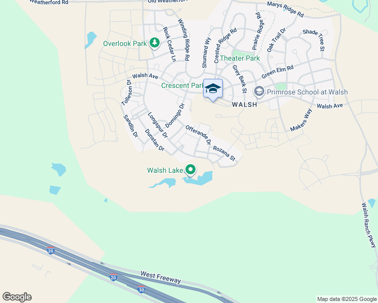 map of restaurants, bars, coffee shops, grocery stores, and more near 13801 Walsh Avenue in Aledo