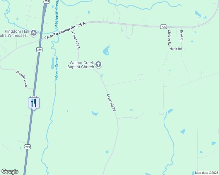 map of restaurants, bars, coffee shops, grocery stores, and more near 102 Tiger Lily Road in Diana
