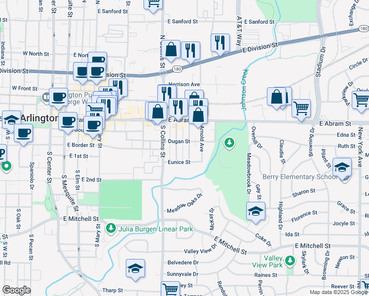 map of restaurants, bars, coffee shops, grocery stores, and more near 315 Broadmoor Avenue in Arlington