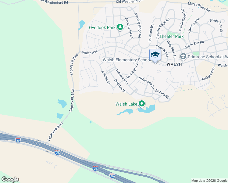 map of restaurants, bars, coffee shops, grocery stores, and more near 2320 Domingo Drive in Aledo