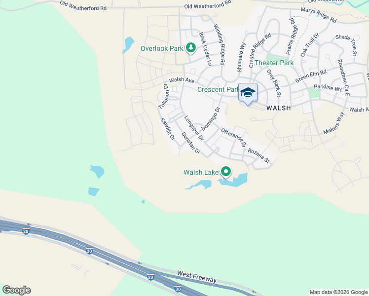map of restaurants, bars, coffee shops, grocery stores, and more near 2320 Domingo Drive in Aledo