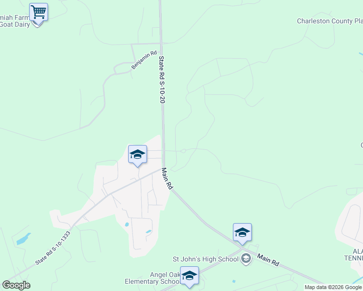 map of restaurants, bars, coffee shops, grocery stores, and more near 1301-1317 State Road S-10-20 in Charleston