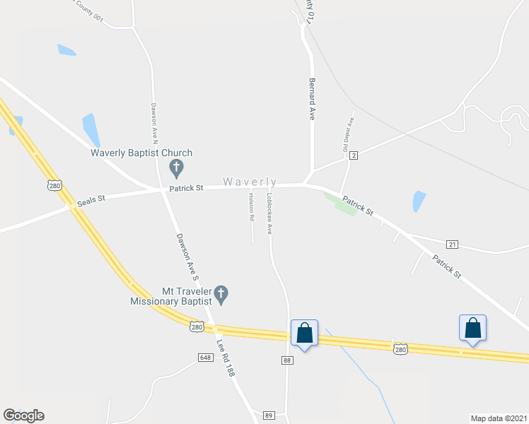 map of restaurants, bars, coffee shops, grocery stores, and more near 1046 Loblockee Avenue in Waverly