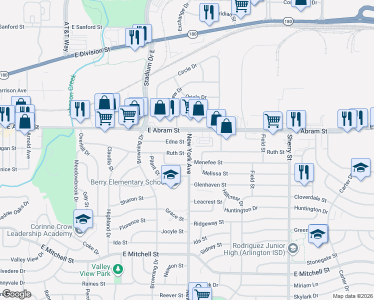 map of restaurants, bars, coffee shops, grocery stores, and more near 215 New York Avenue in Arlington
