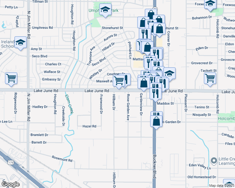 map of restaurants, bars, coffee shops, grocery stores, and more near in Dallas