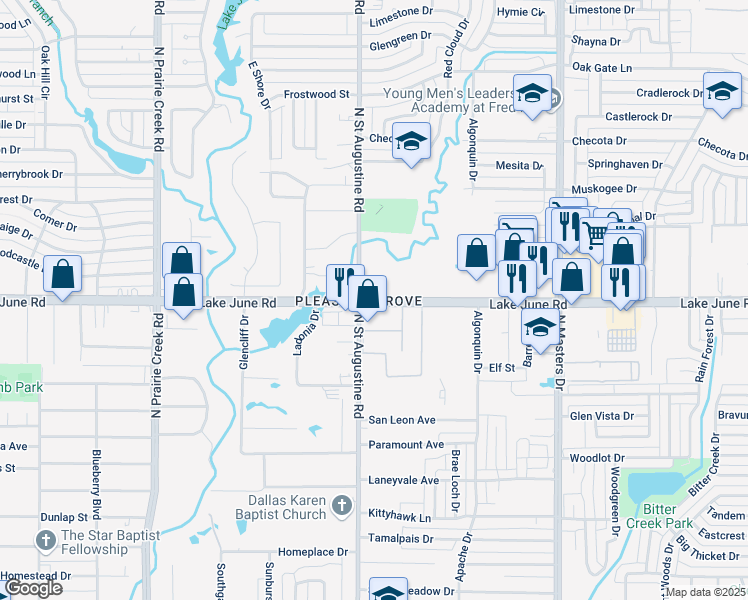 map of restaurants, bars, coffee shops, grocery stores, and more near in Dallas