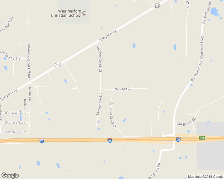 map of restaurants, bars, coffee shops, grocery stores, and more near 254 Sanchez Creek Court in Weatherford