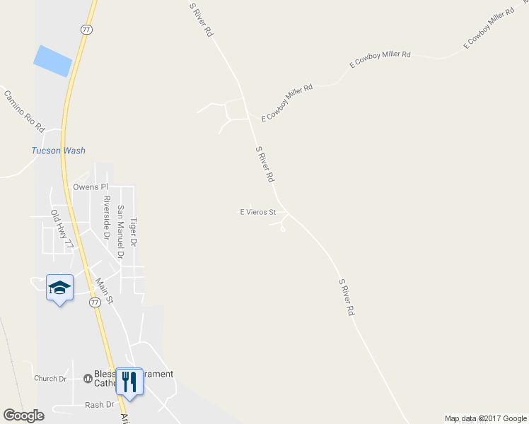 map of restaurants, bars, coffee shops, grocery stores, and more near 86742 East Vieros Street in Mammoth