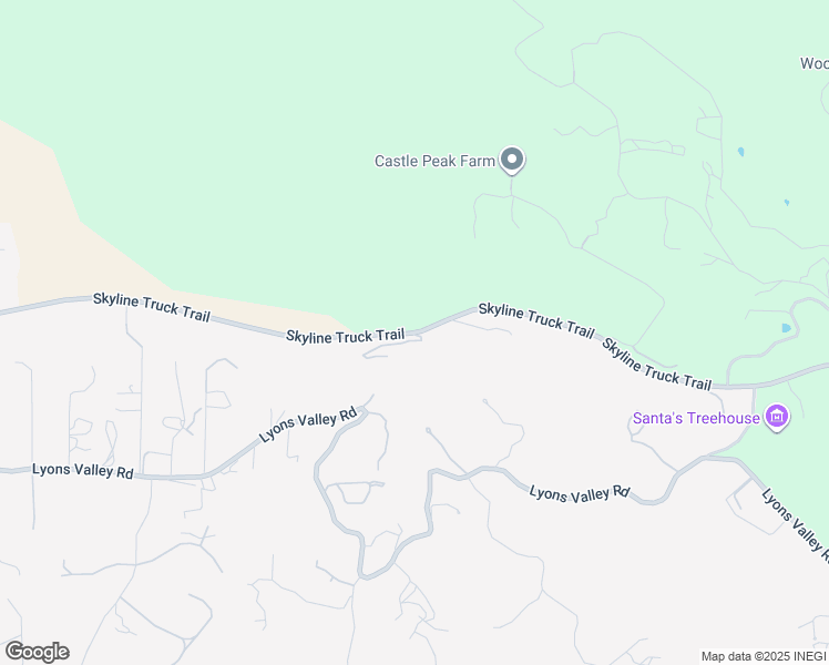 map of restaurants, bars, coffee shops, grocery stores, and more near Skyline Truck Trail in Jamul
