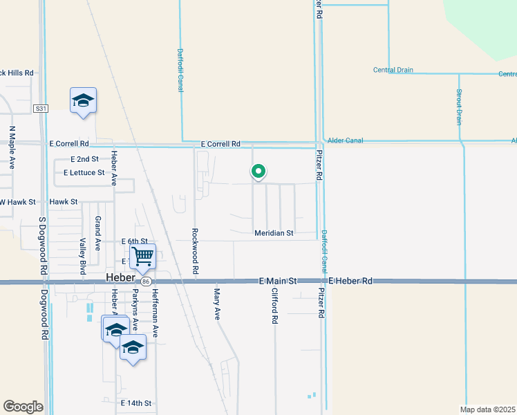 map of restaurants, bars, coffee shops, grocery stores, and more near 1154 Bloomfield St in Heber