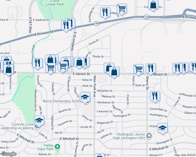 map of restaurants, bars, coffee shops, grocery stores, and more near 215 New York Avenue in Arlington