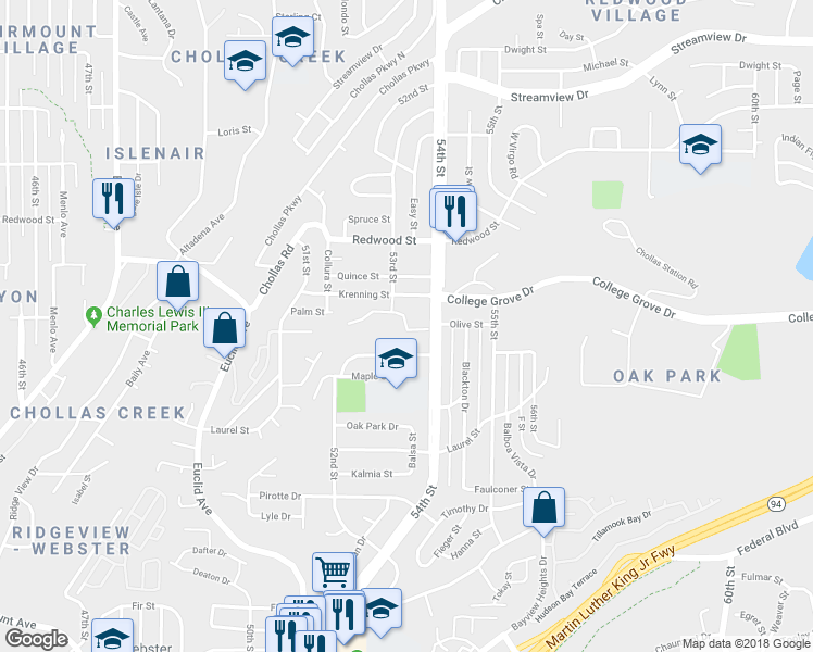 map of restaurants, bars, coffee shops, grocery stores, and more near 5359 Caminito Mindy in San Diego