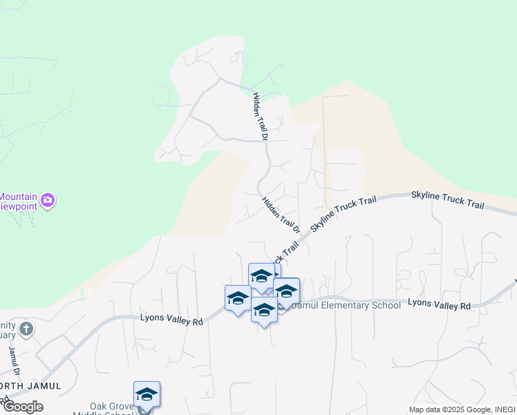 map of restaurants, bars, coffee shops, grocery stores, and more near 14650 Alkosh Road in Jamul