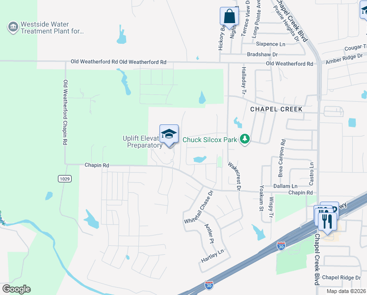 map of restaurants, bars, coffee shops, grocery stores, and more near 10617 Dolostone Court in Fort Worth