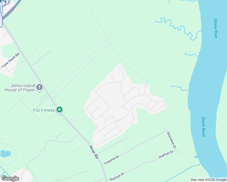 map of restaurants, bars, coffee shops, grocery stores, and more near 2083 River Road in Johns Island