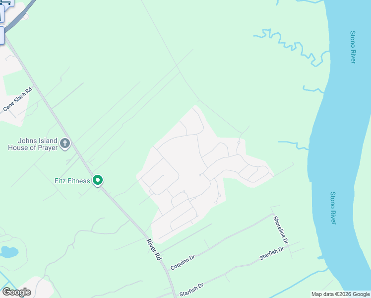 map of restaurants, bars, coffee shops, grocery stores, and more near 2083 River Rd in Johns Island