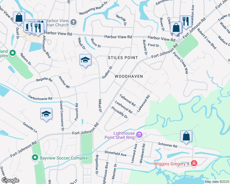 map of restaurants, bars, coffee shops, grocery stores, and more near 771 Jerdone Street in Charleston