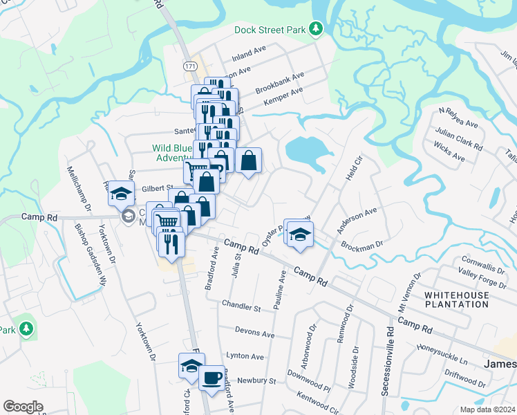 map of restaurants, bars, coffee shops, grocery stores, and more near 49 Rivers Point Row in Charleston