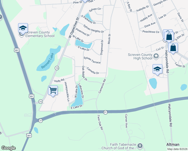 map of restaurants, bars, coffee shops, grocery stores, and more near 212 Camelia Drive in Sylvania