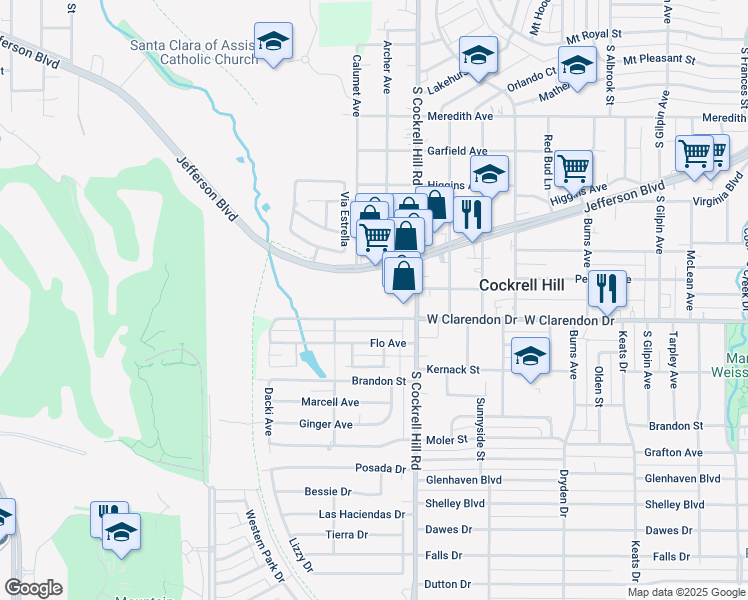 map of restaurants, bars, coffee shops, grocery stores, and more near 4470 Jefferson in Dallas