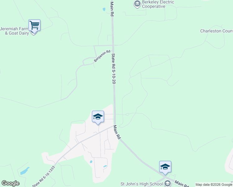 map of restaurants, bars, coffee shops, grocery stores, and more near 1301 State Road S-10-20 in Johns Island
