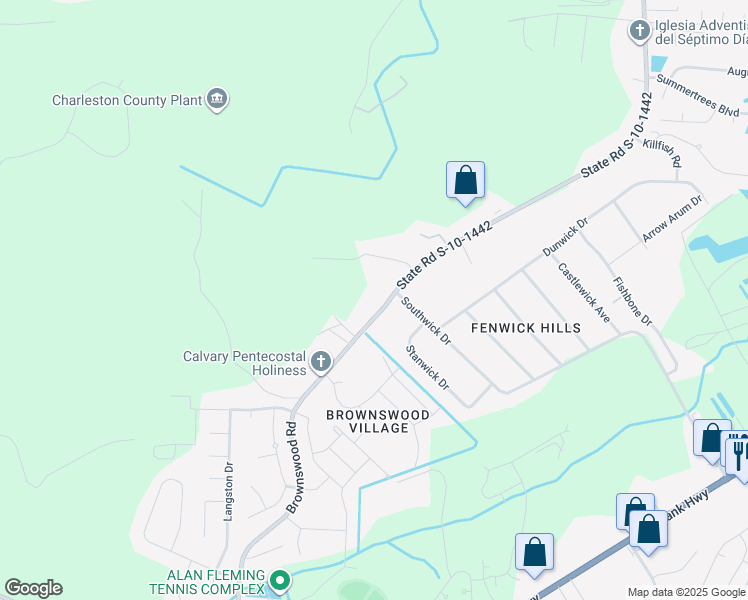 map of restaurants, bars, coffee shops, grocery stores, and more near 1412 State Road S-10-1442 in Johns Island