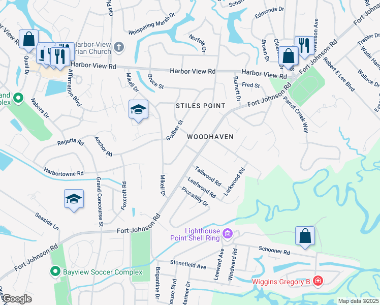 map of restaurants, bars, coffee shops, grocery stores, and more near 771 Jerdone Street in Charleston