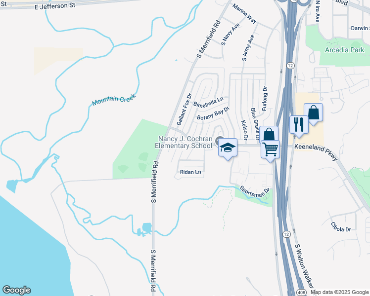 map of restaurants, bars, coffee shops, grocery stores, and more near 1004 Parlay Circle in Dallas