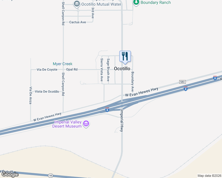 map of restaurants, bars, coffee shops, grocery stores, and more near 1126-1138 Sierra Vista Avenue in Ocotillo