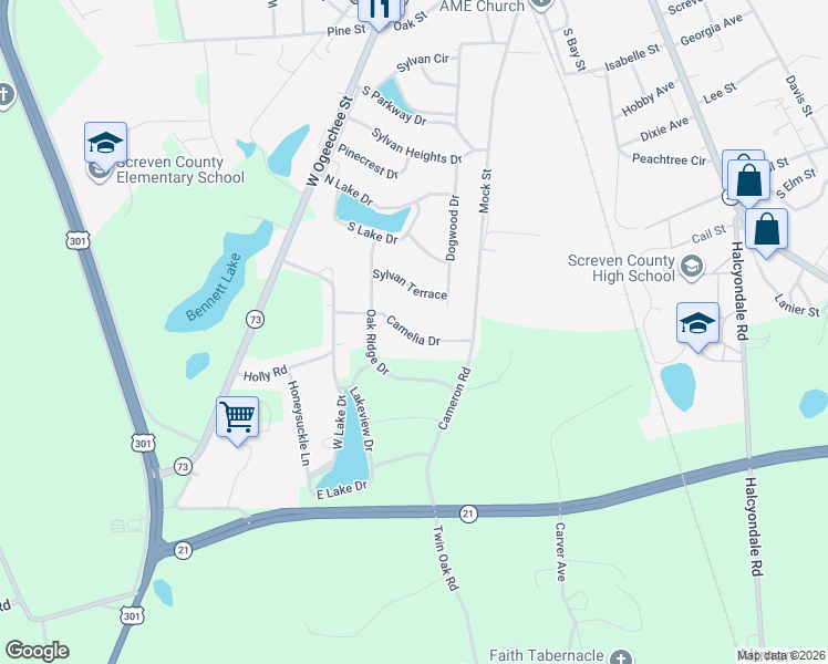 map of restaurants, bars, coffee shops, grocery stores, and more near 212 Camelia Drive in Sylvania