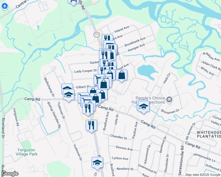 map of restaurants, bars, coffee shops, grocery stores, and more near 4 Rivers Point Row in Charleston