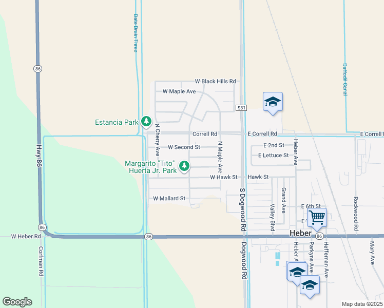 map of restaurants, bars, coffee shops, grocery stores, and more near 48 West Robin Street in Heber